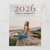 Eenvoudige Classy 2025 Foto Terracotta Afstuderen Briefkaart (Voorkant)