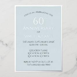 Eenvoudige Classy 60th Wedding Jubileum Party Folie Uitnodiging