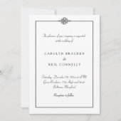Eenvoudige 'Classy Black White Wedding'-aankondigi Kaart (Voorkant)