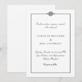 Eenvoudige 'Classy Black White Wedding'-aankondigi Kaart (Voorkant / Achterkant)
