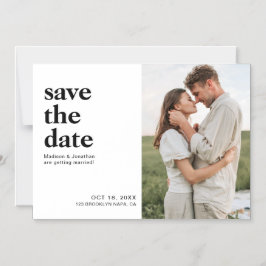 Eenvoudige classy foto bruiloft Save The Date Magnetische Uitnodiging