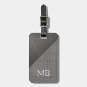 Eenvoudige Classy licht medium donkergrijs lederen Bagagelabel (Voorkant verticaal)