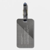 Eenvoudige Classy licht medium donkergrijs lederen Bagagelabel (Achterkant verticaal)