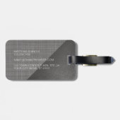 Eenvoudige Classy licht medium donkergrijs lederen Bagagelabel (Achterkant horizontaal)