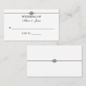 Eenvoudige Classy Zwart Wit Trouwtafel Nummer Plaatskaartje (Voorkant / Achterkant)
