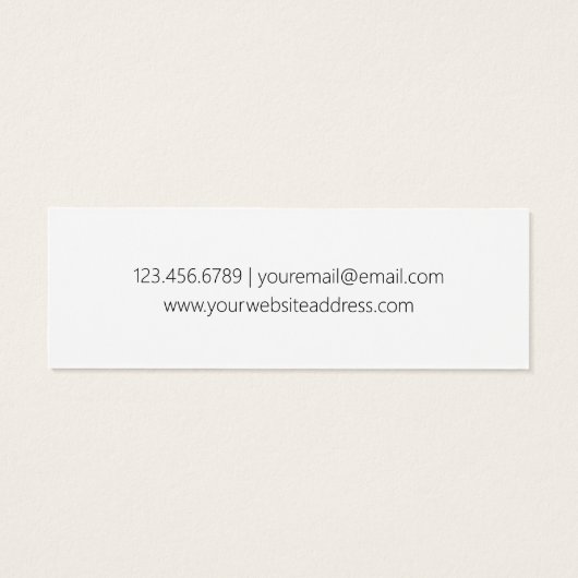 Eenvoudige classy zwarte tekst op grijs mini visitekaartjes (Achterkant)