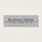 Eenvoudige classy zwarte tekst op grijs mini visitekaartjes (Voorkant)