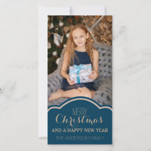 Eenvoudige Clean Blue Cream Kerstvakantie Foto