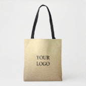 Eenvoudige Clean Gold Business Custom Logo Tote Bag (Voorkant)