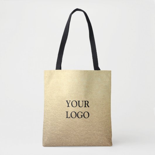 Eenvoudige Clean Gold Business Custom Logo Tote Bag (Voorkant)