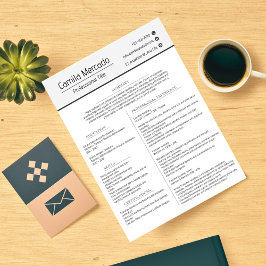 Eenvoudige Clean Grey White Executive Resume Sjabl Briefhoofd