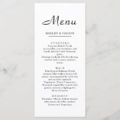 Eenvoudige Clean Minimalist Script Wedding Menu (Voorkant)