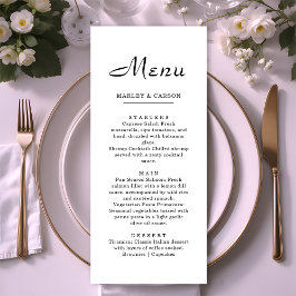 Eenvoudige Clean Minimalist Script Wedding Menu