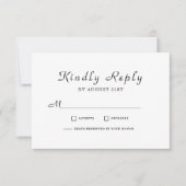 Eenvoudige Clean Minimalist Script Wedding RSVP-Ka RSVP Kaartje (Voorkant)