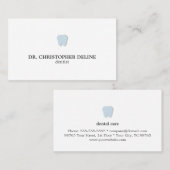 Eenvoudige Clean White Blue Teeth Logo Tandarts Visitekaartje (Voorkant / Achterkant)