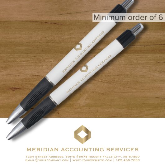 Eenvoudige Clean White Minimalist Custom Logo Pen