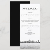 Eenvoudige Cleveland Silhouet Menukaarten Menu (Voorkant / Achterkant)