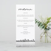 Eenvoudige Cleveland Silhouette Menukaarten Menu (Staand voorkant)