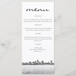 Eenvoudige Cleveland Silhouette Menukaarten Menu