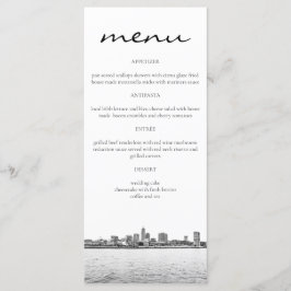 Eenvoudige Cleveland Silhouette Menukaarten Menu