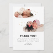 Eenvoudige Cloud Arch Fotocollage Dank u Geboorte Aankondiging (Achterkant)