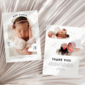 Eenvoudige Cloud Arch Fotocollage Dank u Geboorte Aankondiging