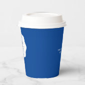 Eenvoudige Cobalt Blue Business Logo Custom Papieren Bekers (Links)