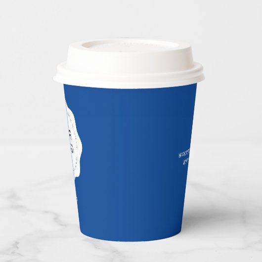 Eenvoudige Cobalt Blue Business Logo Custom Papieren Bekers (Links)