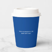 Eenvoudige Cobalt Blue Business Logo Custom Papieren Bekers (Achterkant)