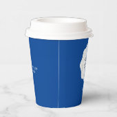 Eenvoudige Cobalt Blue Business Logo Custom Papieren Bekers (Rechts)