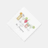 Eenvoudige cocktail Drinken Waterverf Whimsical Cu Servet (Hoek)