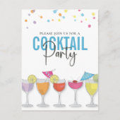 Eenvoudige Cocktail Party Moderne Minimale Uitnodi Briefkaart (Voorkant)