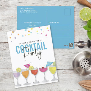Eenvoudige Cocktail Party Moderne Minimale Uitnodi Briefkaart