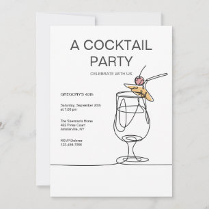 Eenvoudige Cocktail Uitnodiging