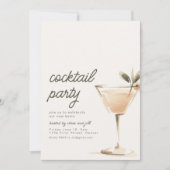Eenvoudige cocktailparty-uitnodiging met drankje kaart (Voorkant)