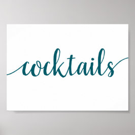 Eenvoudige cocktails | Blauwgroen Aqua elk eveneme Poster