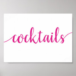 Eenvoudige cocktails | Hot Pink Any Event Bar-teke Poster