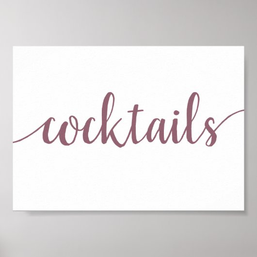 Eenvoudige cocktails | Mauve Pink elk event bar te Poster (Voorkant)