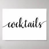 Eenvoudige cocktails | Zwart script Elk event bar  Poster (Voorkant)