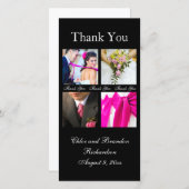 Eenvoudige Collage Dank U Foto Kaart (zwart) (Voorkant / Achterkant)