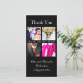 Eenvoudige Collage Dank U Foto Kaart (zwart) (Staand voorkant)