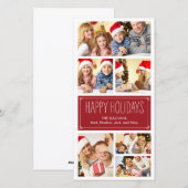 Eenvoudige Collage Holiday-fotokaarten Feestdagenkaart (Voorkant / Achterkant)