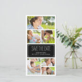 Eenvoudige collage Save The Date fotokaarten (Staand voorkant)