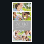 Eenvoudige collage Save The Date fotokaarten<br><div class="desc">Deze chic en modern vormgegeven fotokaarten vragen uw gasten op een stijlvolle manier de datum te reserveren voor uw grote dag. Verkrijgbaar in andere kleuren (verzoeken om aangepaste kleuren zijn van harte welkom!).</div>