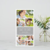 Eenvoudige collage Save The Date fotokaarten (Staand voorkant)