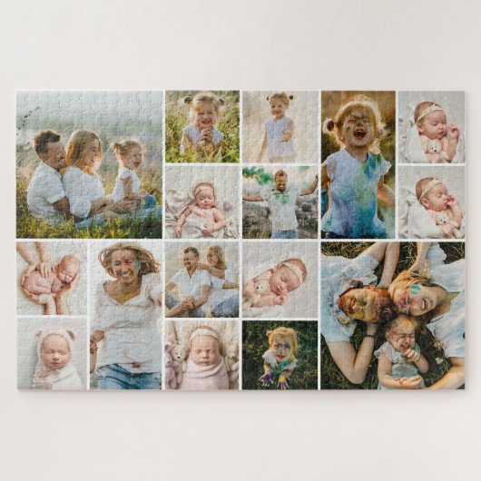 Eenvoudige collage van 16 foto's legpuzzel (Horizontaal)