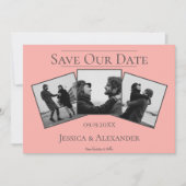 Eenvoudige collage van 3 foto's | Koraal Save the Save The Date (Voorkant)