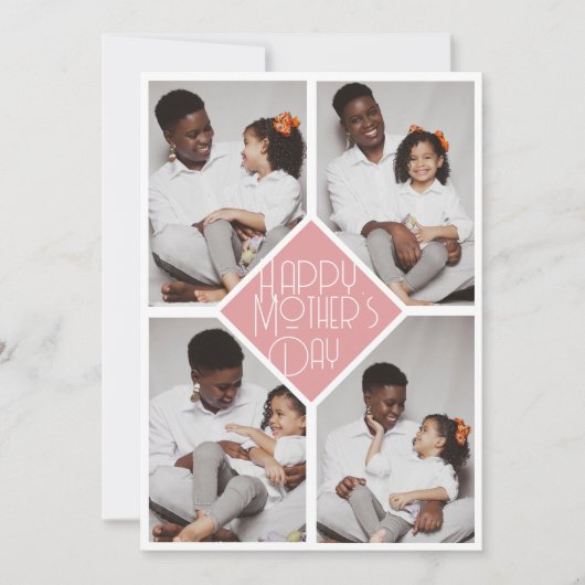 Eenvoudige collage van de Moderne Fotofamilie van  Feestdagenkaart (Voorkant)