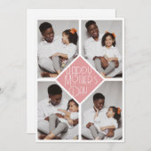 Eenvoudige collage van de Moderne Fotofamilie van  Feestdagenkaart (Voorkant / Achterkant)