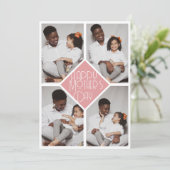 Eenvoudige collage van de Moderne Fotofamilie van  Feestdagenkaart (Staand voorkant)
